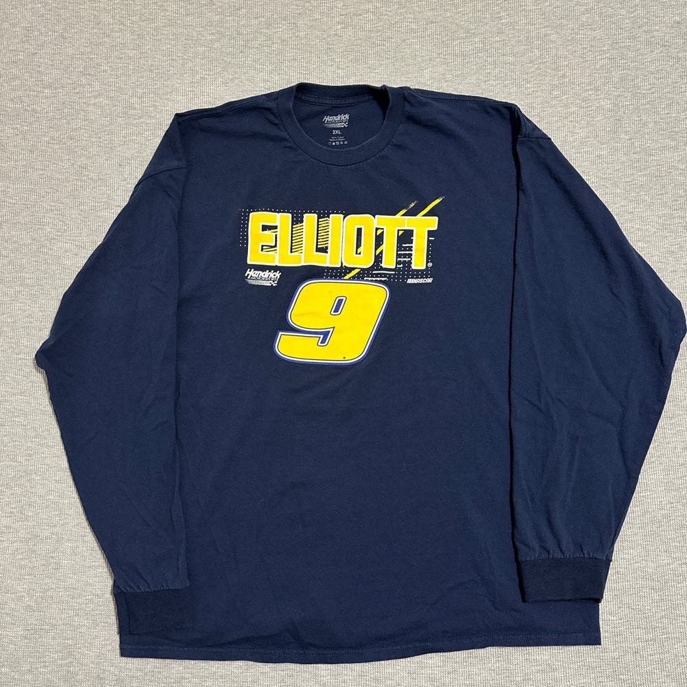 Hendrick Motorsports Chase Elliott #9‎ NASCAR Mens 2XL Navy Long Sleeve Tee